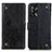 Custodia Portafoglio In Pelle Cover con Supporto K06Z per Oppo A74 4G Nero