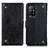 Custodia Portafoglio In Pelle Cover con Supporto K06Z per Oppo A94 5G Nero