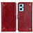 Custodia Portafoglio In Pelle Cover con Supporto K06Z per Oppo A96 4G Rosso