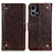 Custodia Portafoglio In Pelle Cover con Supporto K06Z per Oppo F21 Pro 4G Marrone