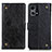 Custodia Portafoglio In Pelle Cover con Supporto K06Z per Oppo F21 Pro 4G Nero