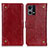 Custodia Portafoglio In Pelle Cover con Supporto K06Z per Oppo F21 Pro 4G Rosso