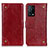 Custodia Portafoglio In Pelle Cover con Supporto K06Z per Oppo K9 5G Rosso