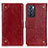 Custodia Portafoglio In Pelle Cover con Supporto K06Z per Oppo Reno6 5G Rosso