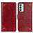 Custodia Portafoglio In Pelle Cover con Supporto K06Z per Samsung Galaxy M13 4G Rosso