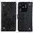 Custodia Portafoglio In Pelle Cover con Supporto K06Z per Xiaomi Redmi 10 India Nero