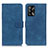 Custodia Portafoglio In Pelle Cover con Supporto K09Z per Oppo Reno6 Lite Blu