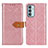 Custodia Portafoglio In Pelle Cover con Supporto KZ05 per Samsung Galaxy F23 5G Rosa