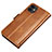 Custodia Portafoglio In Pelle Cover con Supporto L01 per Apple iPhone 11 Arancione