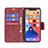 Custodia Portafoglio In Pelle Cover con Supporto L01 per Apple iPhone 13 Mini Rosso