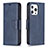 Custodia Portafoglio In Pelle Cover con Supporto L01 per Apple iPhone 14 Pro Blu