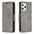 Custodia Portafoglio In Pelle Cover con Supporto L01 per Apple iPhone 14 Pro Grigio Scuro