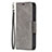 Custodia Portafoglio In Pelle Cover con Supporto L01 per Apple iPhone 14 Pro Grigio Scuro