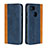 Custodia Portafoglio In Pelle Cover con Supporto L01 per Google Pixel 3 XL Blu