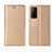 Custodia Portafoglio In Pelle Cover con Supporto L01 per Huawei Honor Play4T Pro Oro