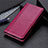 Custodia Portafoglio In Pelle Cover con Supporto L01 per Huawei Mate 40 Pro Rosso Rosa