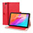 Custodia Portafoglio In Pelle Cover con Supporto L01 per Huawei MatePad T 10s 10.1 Rosso