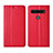 Custodia Portafoglio In Pelle Cover con Supporto L01 per LG K51S Rosso