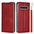 Custodia Portafoglio In Pelle Cover con Supporto L01 per LG V60 ThinQ 5G Rosso