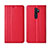 Custodia Portafoglio In Pelle Cover con Supporto L01 per Oppo A11X Rosso