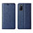 Custodia Portafoglio In Pelle Cover con Supporto L01 per Oppo A52 Blu