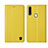 Custodia Portafoglio In Pelle Cover con Supporto L01 per Oppo A8 Giallo