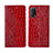 Custodia Portafoglio In Pelle Cover con Supporto L01 per Oppo K7x 5G Rosso