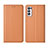 Custodia Portafoglio In Pelle Cover con Supporto L01 per Oppo Reno5 Pro+ Plus 5G Arancione