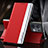Custodia Portafoglio In Pelle Cover con Supporto L01 per Oppo Reno8 Pro+ Plus 5G Rosso