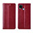 Custodia Portafoglio In Pelle Cover con Supporto L01 per Realme C15 Rosso