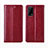 Custodia Portafoglio In Pelle Cover con Supporto L01 per Realme V5 5G Rosso