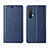 Custodia Portafoglio In Pelle Cover con Supporto L01 per Realme X3 SuperZoom Blu