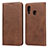 Custodia Portafoglio In Pelle Cover con Supporto L01 per Samsung Galaxy A20e Marrone
