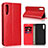 Custodia Portafoglio In Pelle Cover con Supporto L01 per Samsung Galaxy A50 Rosso
