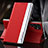 Custodia Portafoglio In Pelle Cover con Supporto L01 per Samsung Galaxy S21 Ultra 5G Rosso