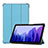 Custodia Portafoglio In Pelle Cover con Supporto L01 per Samsung Galaxy Tab A7 4G 10.4 SM-T505 Cielo Blu