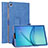 Custodia Portafoglio In Pelle Cover con Supporto L01 per Samsung Galaxy Tab S5e 4G 10.5 SM-T725 Blu