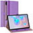 Custodia Portafoglio In Pelle Cover con Supporto L01 per Samsung Galaxy Tab S6 10.5 SM-T860 Viola