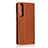 Custodia Portafoglio In Pelle Cover con Supporto L01 per Sony Xperia 1 II Arancione