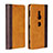 Custodia Portafoglio In Pelle Cover con Supporto L01 per Sony Xperia XZ2 Arancione