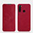 Custodia Portafoglio In Pelle Cover con Supporto L01 per Xiaomi Redmi Note 8 (2021) Rosso