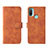 Custodia Portafoglio In Pelle Cover con Supporto L01Z per Motorola Moto E30 Marrone
