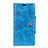 Custodia Portafoglio In Pelle Cover con Supporto L02 per Alcatel 1 Blu