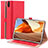 Custodia Portafoglio In Pelle Cover con Supporto L02 per Huawei MatePad Pro Rosso