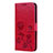 Custodia Portafoglio In Pelle Cover con Supporto L02 per Huawei Nova 3e Rosso