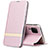 Custodia Portafoglio In Pelle Cover con Supporto L02 per Huawei P40 Lite Oro Rosa