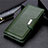 Custodia Portafoglio In Pelle Cover con Supporto L02 per Huawei Y6p Verde