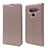 Custodia Portafoglio In Pelle Cover con Supporto L02 per LG V50 ThinQ 5G Oro Rosa