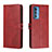 Custodia Portafoglio In Pelle Cover con Supporto L02 per Motorola Moto Edge S Pro 5G Rosso