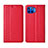 Custodia Portafoglio In Pelle Cover con Supporto L02 per Motorola Moto G 5G Plus Rosso